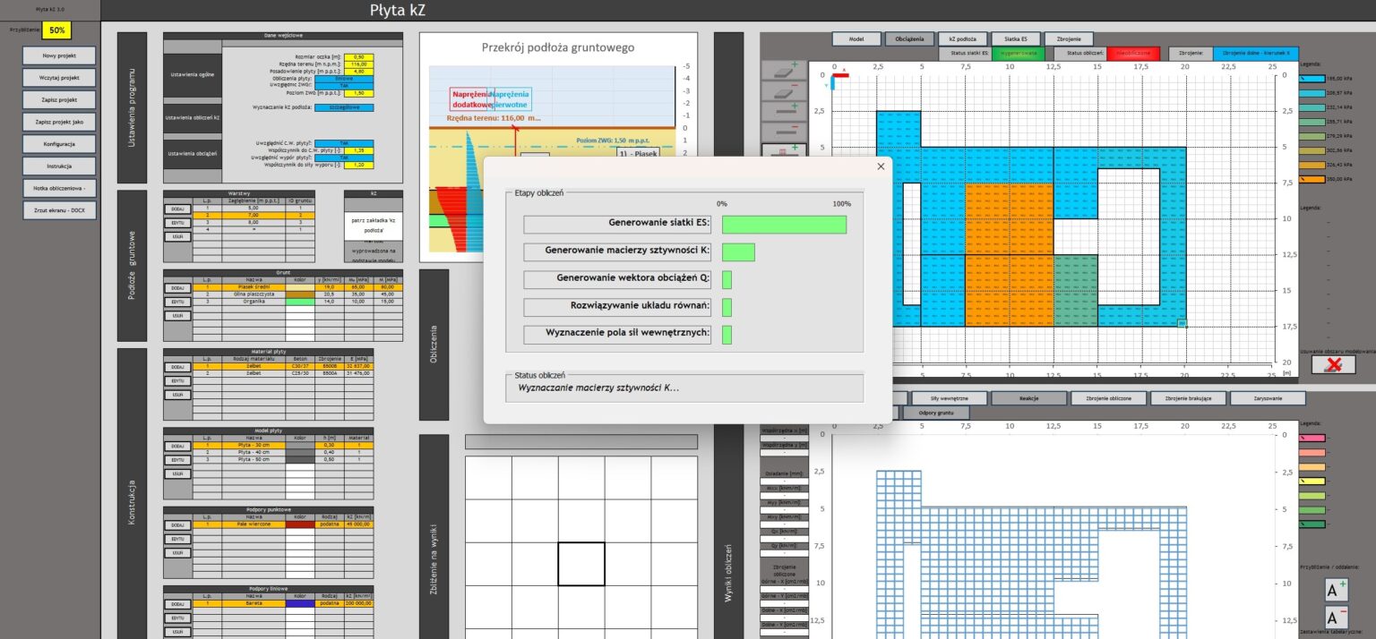 Projektowanie płyty na podłożu sprężystym