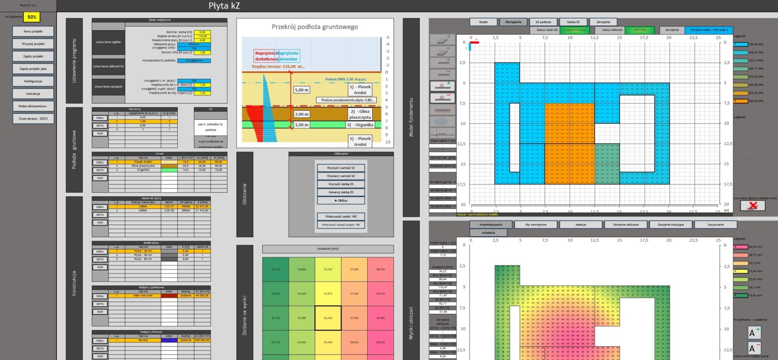 Projektowanie płyty na podłożu sprężystym