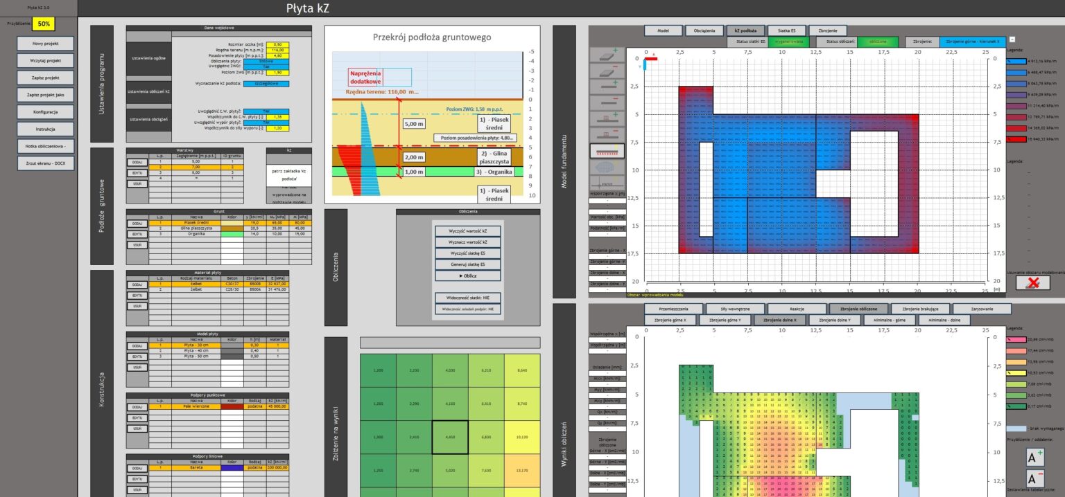 Projektowanie płyty na podłożu sprężystym