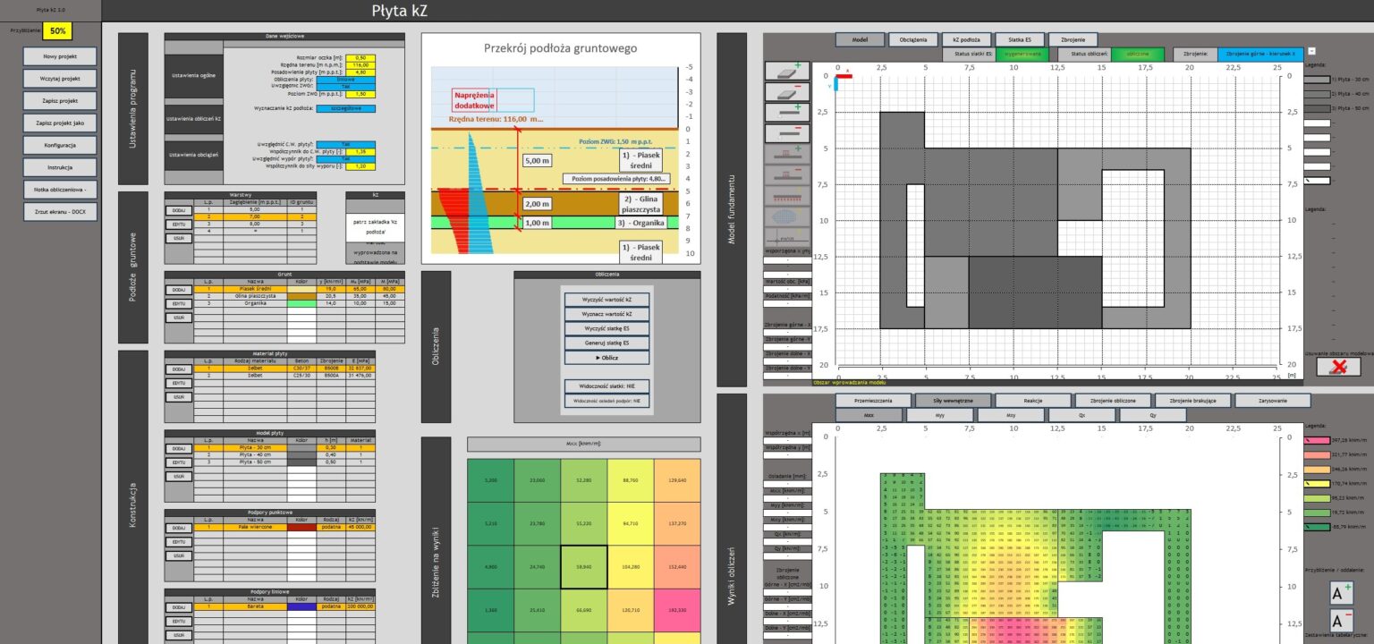Projektowanie płyty na podłożu sprężystym