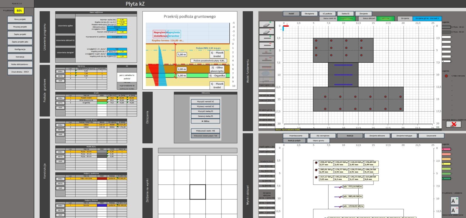 Projektowanie płyty na podłożu sprężystym