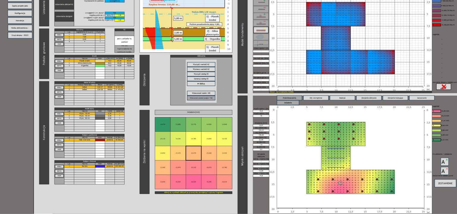 Projektowanie płyty na podłożu sprężystym