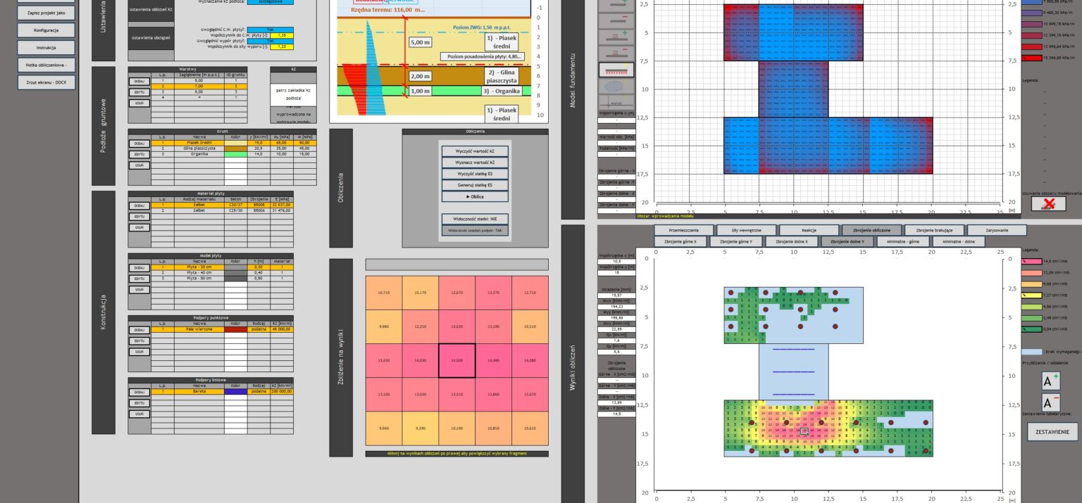 Projektowanie płyty na podłożu sprężystym