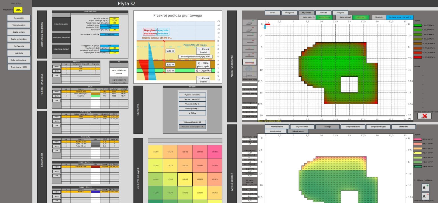 Projektowanie płyty na podłożu sprężystym