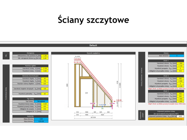 Ściany szkieletowe szczytowe